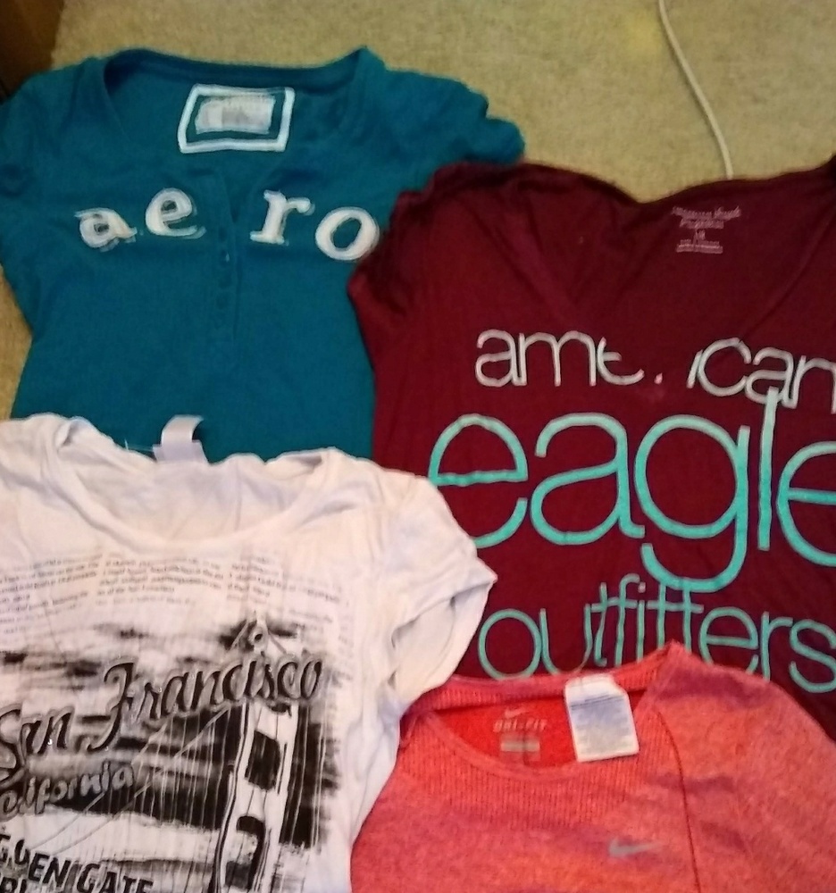 Aero, American eagle, Nike, Decree shirts